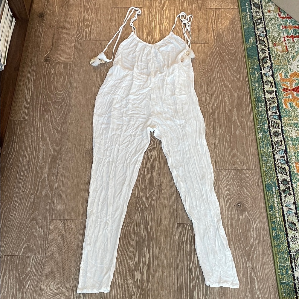 WeWoreWhat White Swimsuit Coverup Jumpsuit